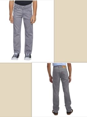 🆕️Boys Levi's 511 Jeans Straight Stretch Sz 14 Reg Gray Grey NWT